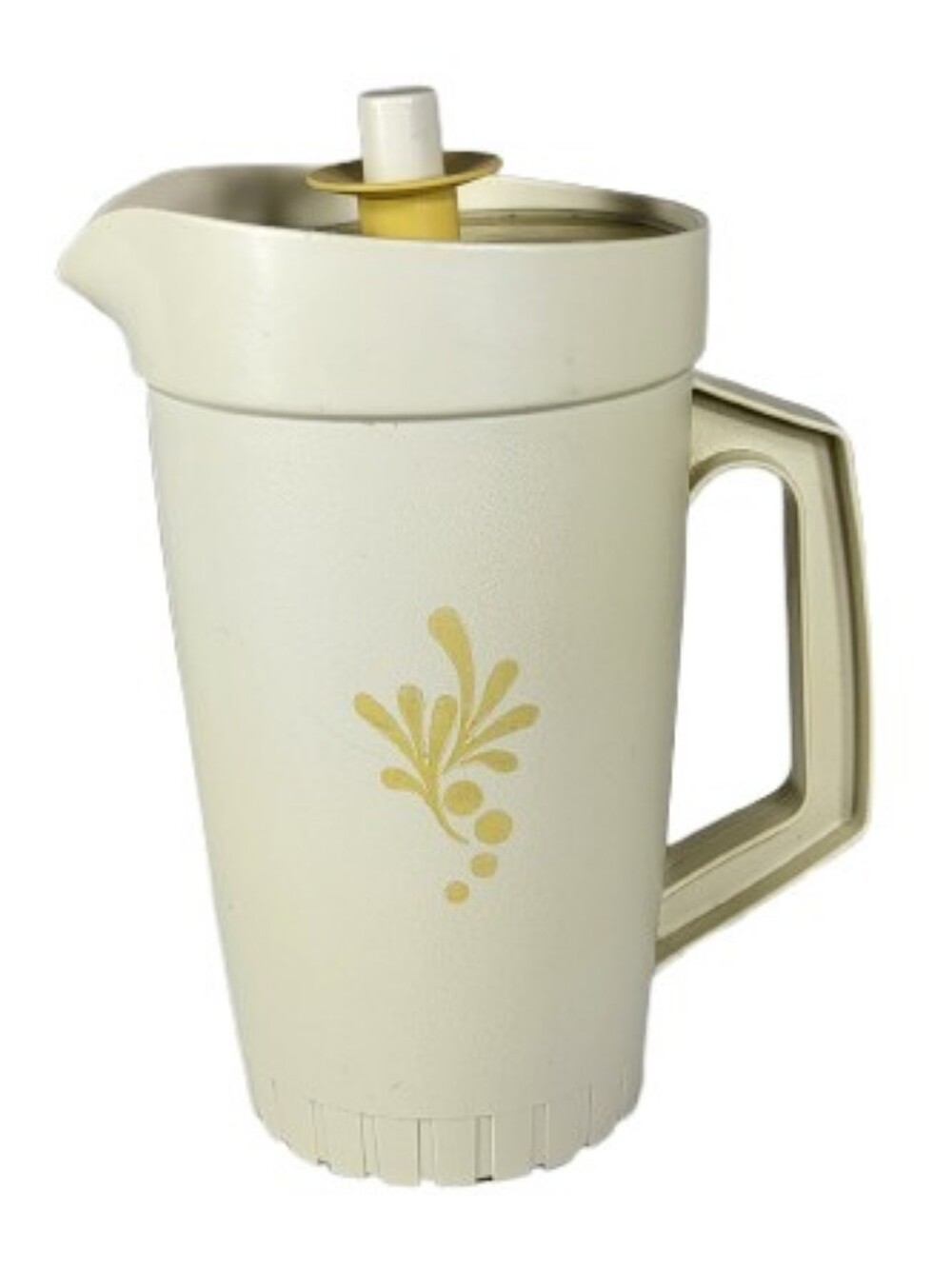 Tupperware #874-14 Almond Harvest Gold 1.5qt Pitcher With Push Button Lid